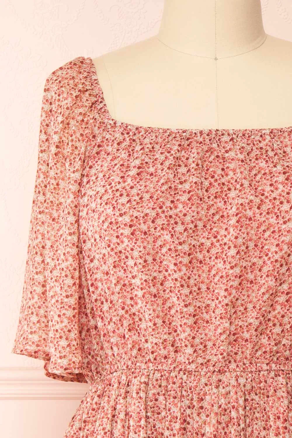 Hateya | Plus Size Short Sleeve Floral Midi Dress