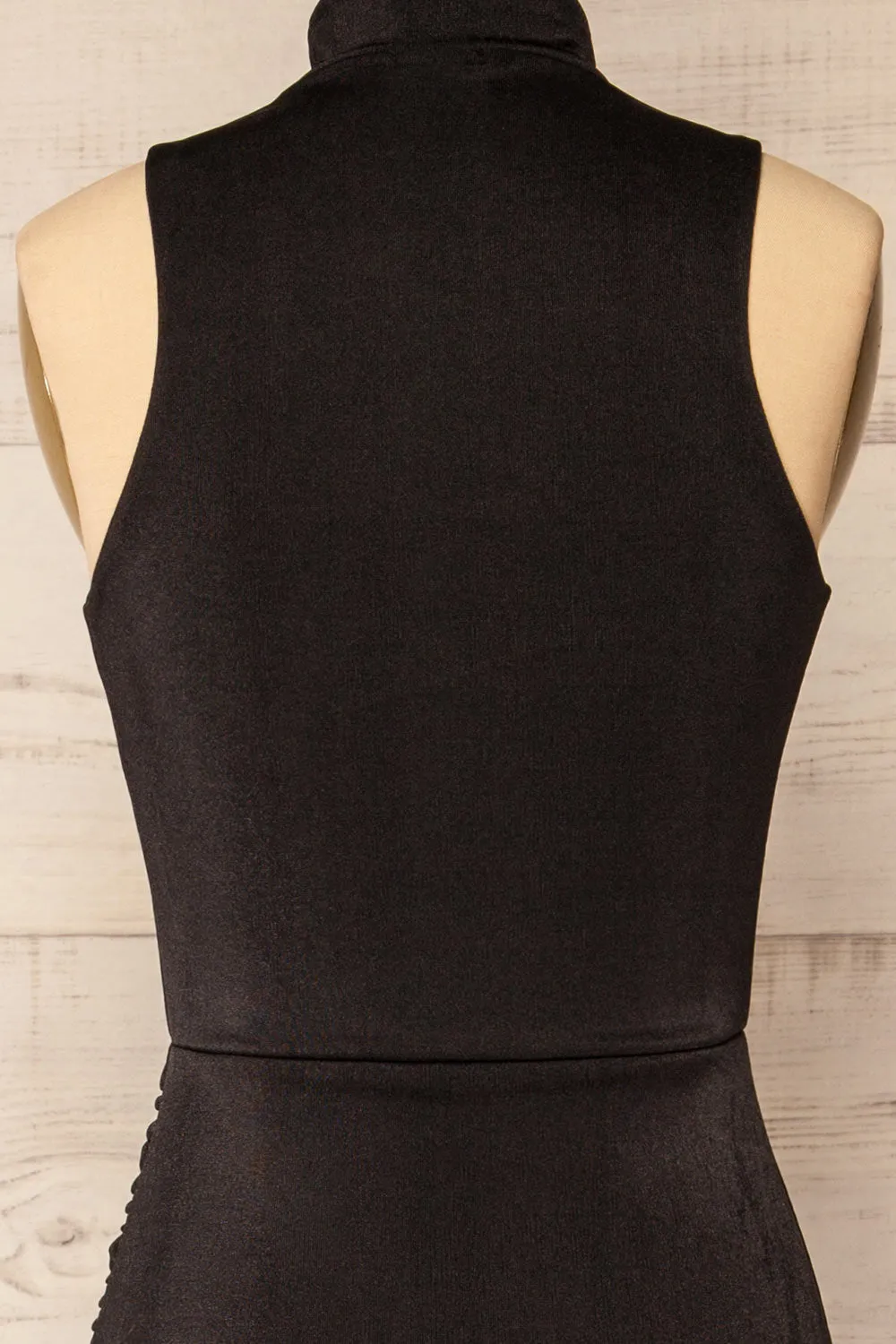 Honfleur | Black Sleeveless Midi Dress