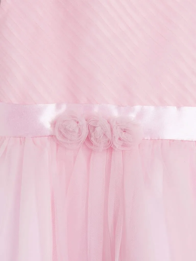HOP Kids Light Pink Bow Detailed Dress