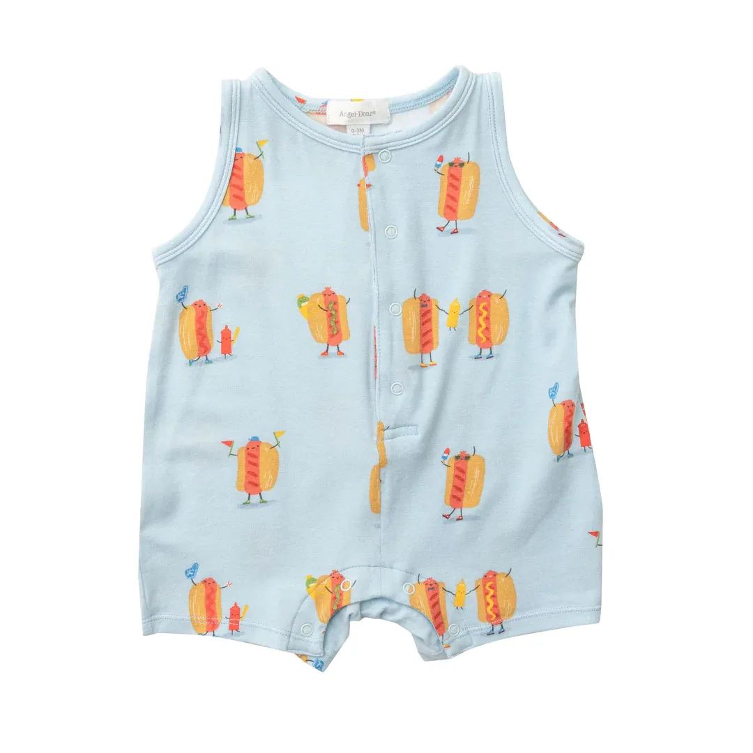Hot Dogs Sleeveless Shortie Romper