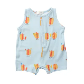 Hot Dogs Sleeveless Shortie Romper