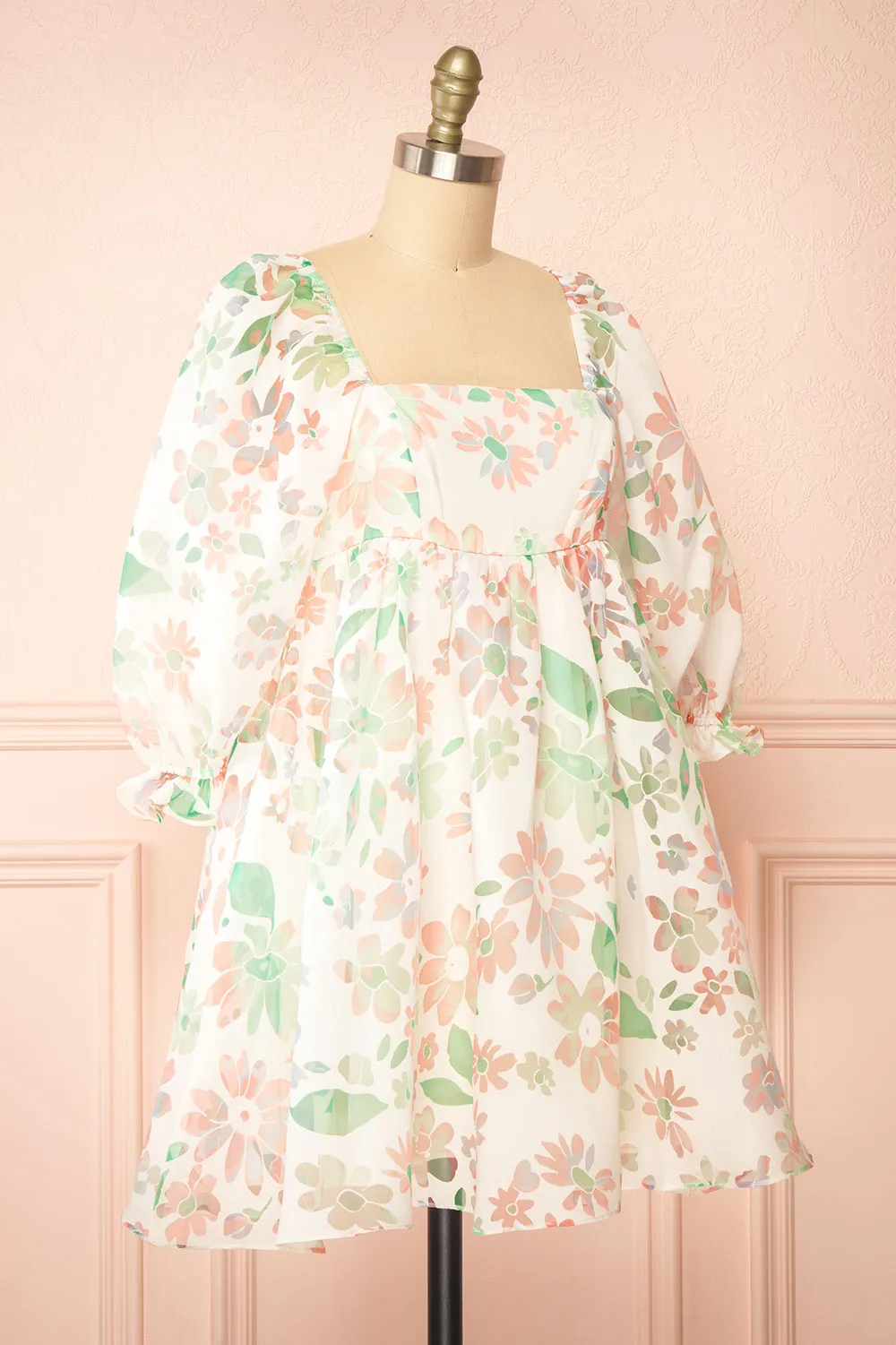 Jiselle | Short Floral Babydoll Dress