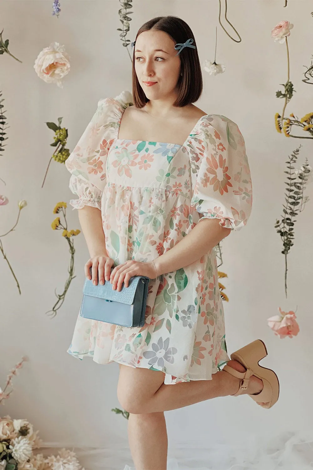 Jiselle | Short Floral Babydoll Dress