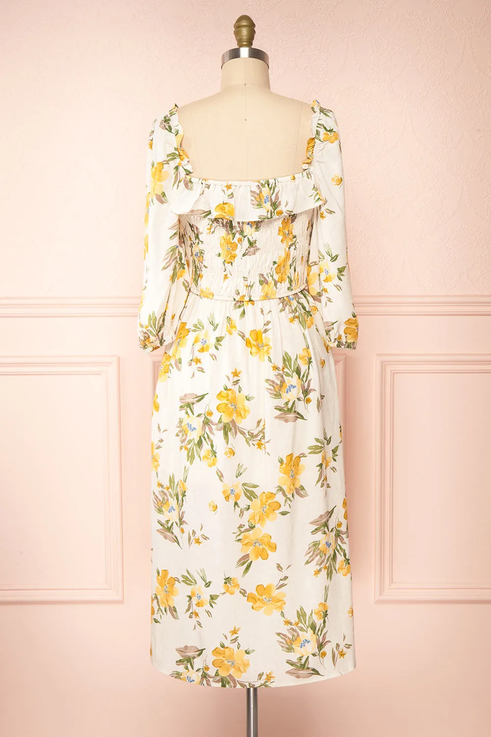 Karina | Empire Waist Floral Midi Dress