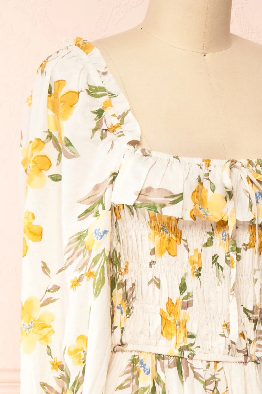 Karina | Empire Waist Floral Midi Dress