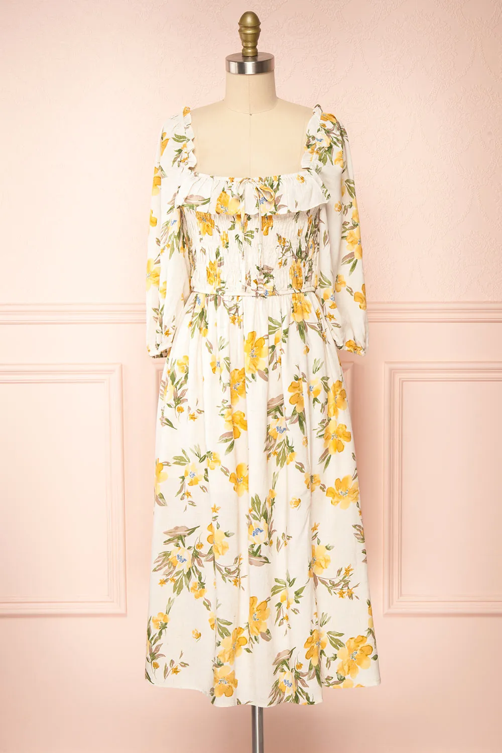 Karina | Empire Waist Floral Midi Dress