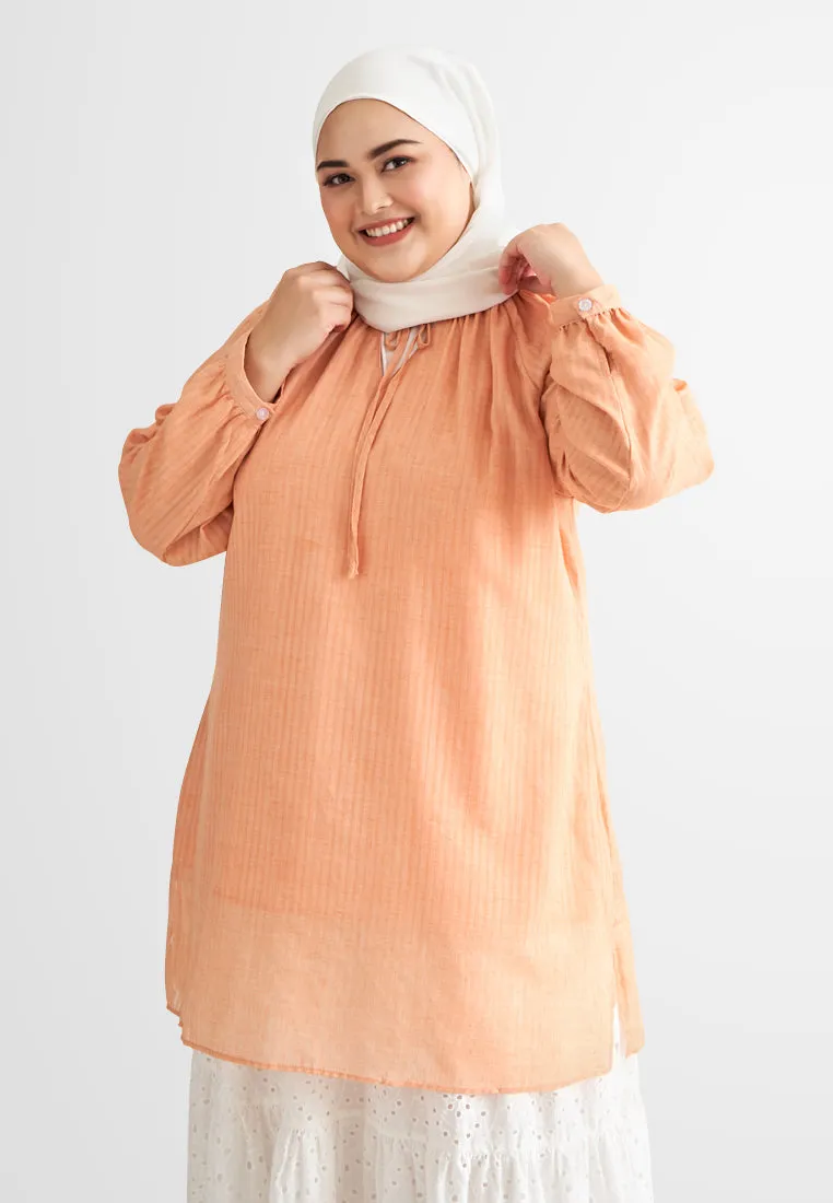 Katerina Cotton Tie Front Tunic Top - White