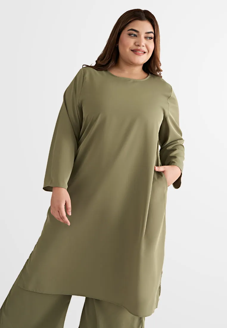 Lanika Smooth Long Tunic Top - Green