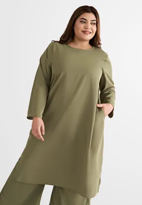 Lanika Smooth Long Tunic Top - Green