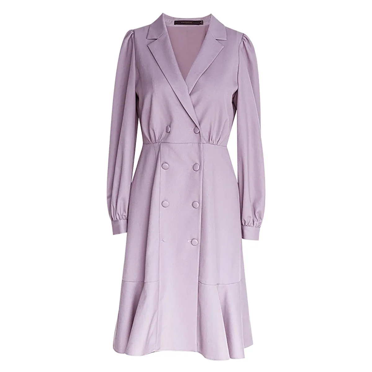 Lapel Double-Breasted Lilac Dress