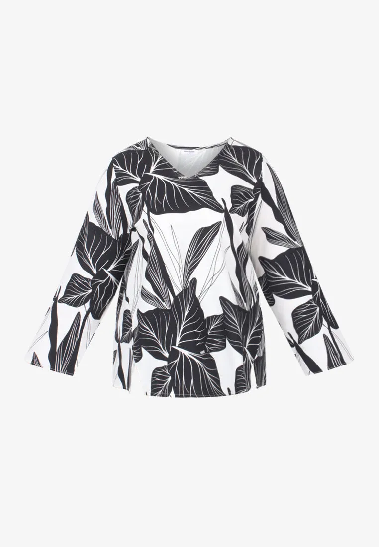 Layang Pokoks Collection Linen Tunic Blouse - White
