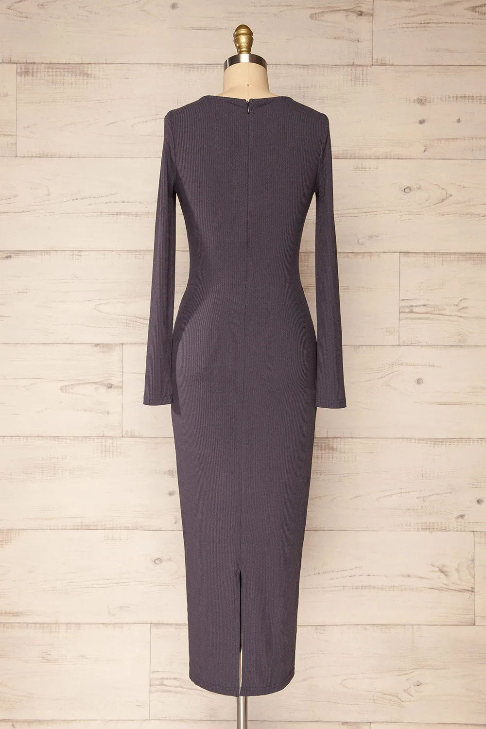 Lerida | Front Cut-Out Long Sleeve Fitted Dress