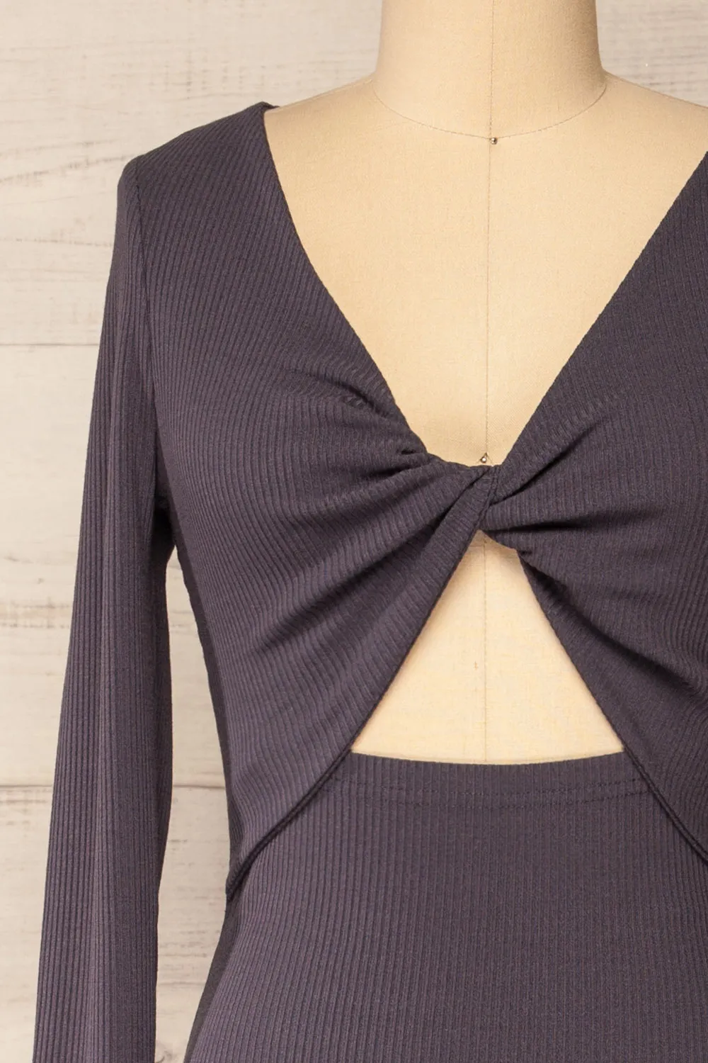 Lerida | Front Cut-Out Long Sleeve Fitted Dress