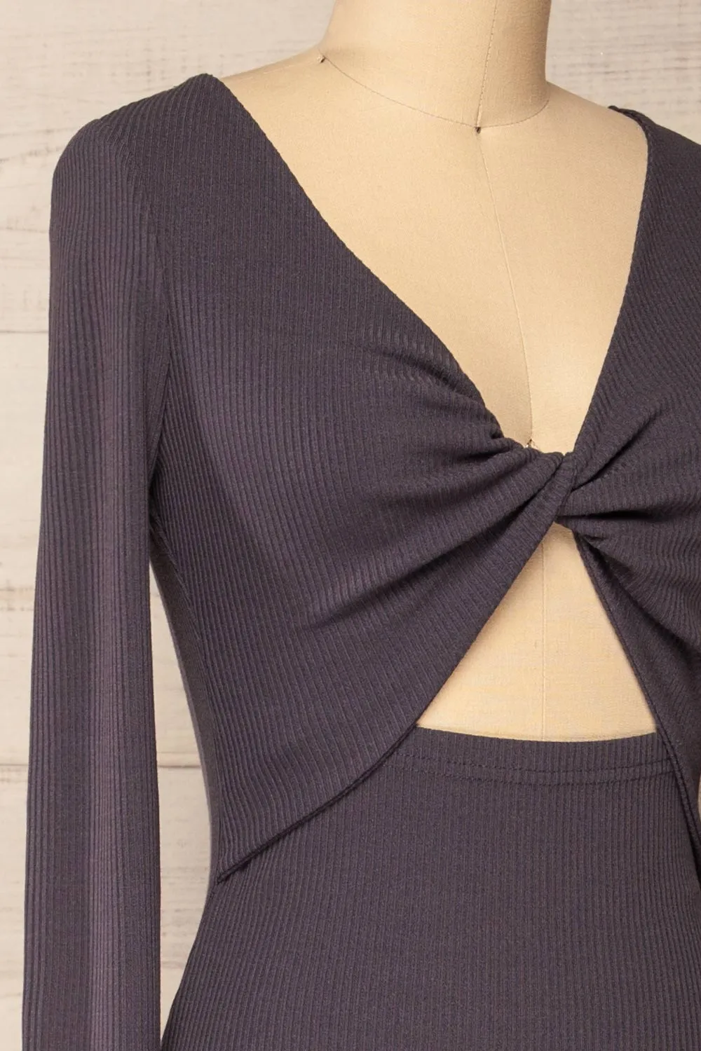 Lerida | Front Cut-Out Long Sleeve Fitted Dress