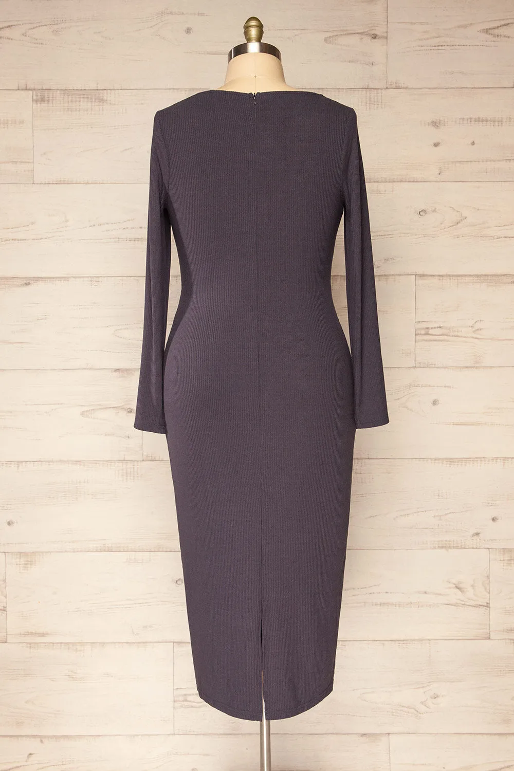 Lerida | Front Cut-Out Long Sleeve Fitted Dress