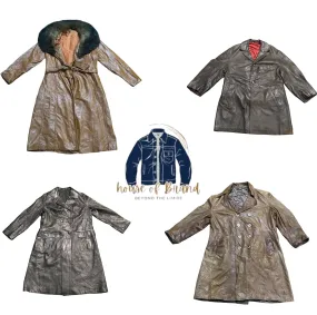 Long leather trench coats