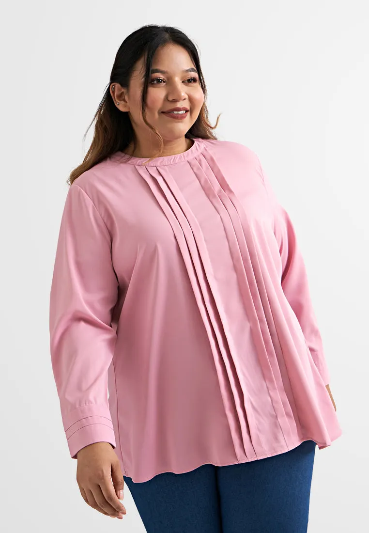 Lyra Pleated Long Sleeve Tunic Top