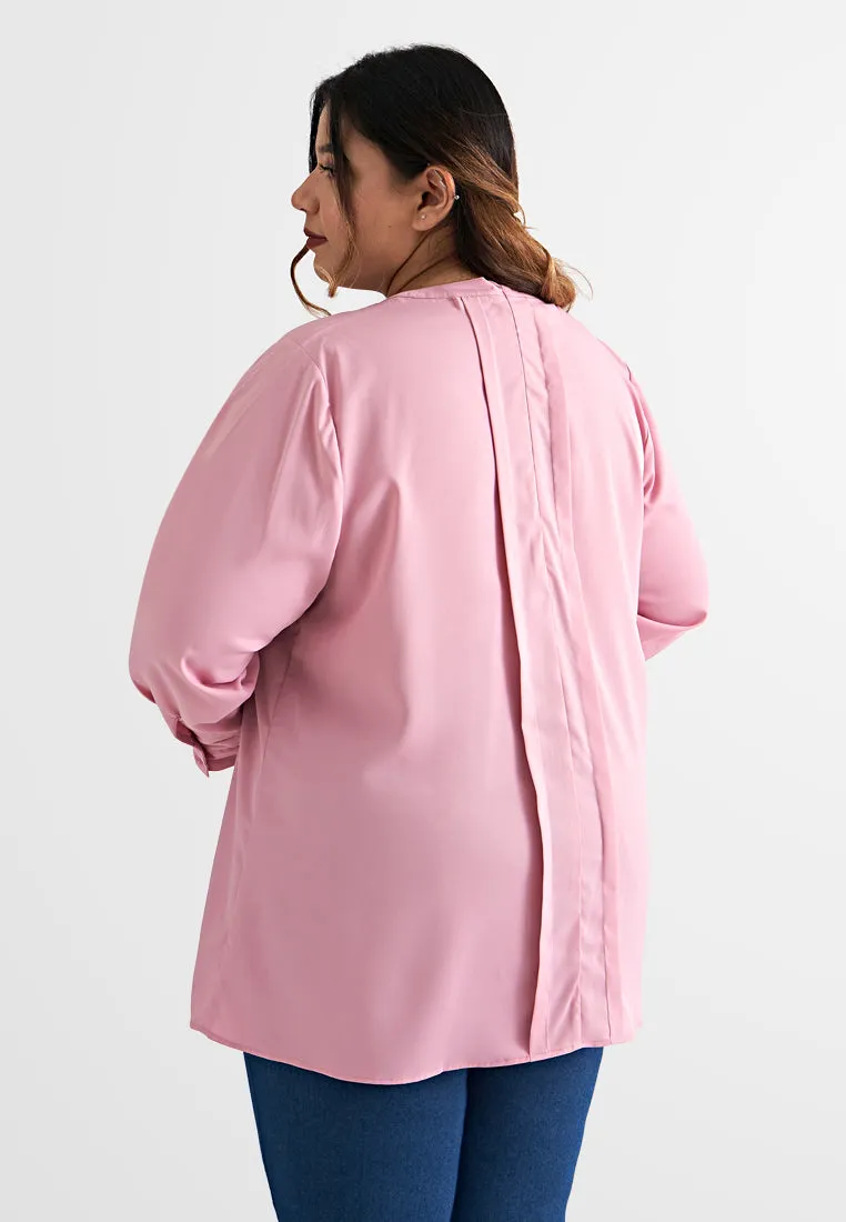 Lyra Pleated Long Sleeve Tunic Top