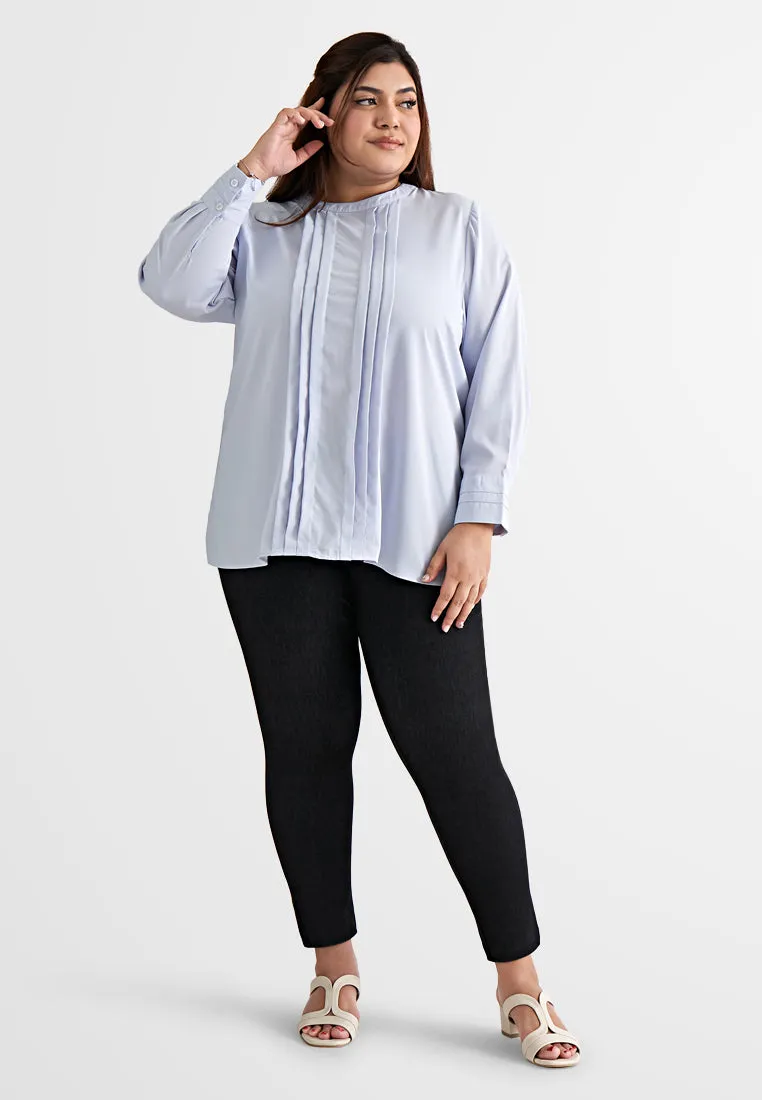 Lyra Pleated Long Sleeve Tunic Top