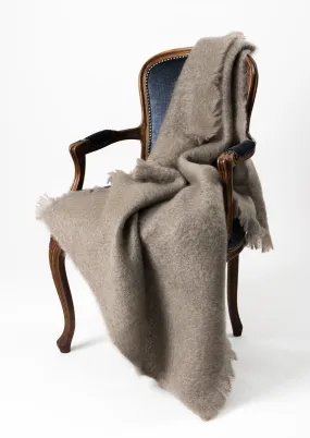 Manuka Taupe Mohair Throw Blanket