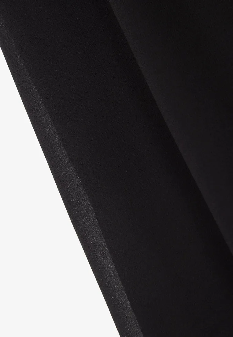 Marcella Midi Chiffon Slit Skorts - Black