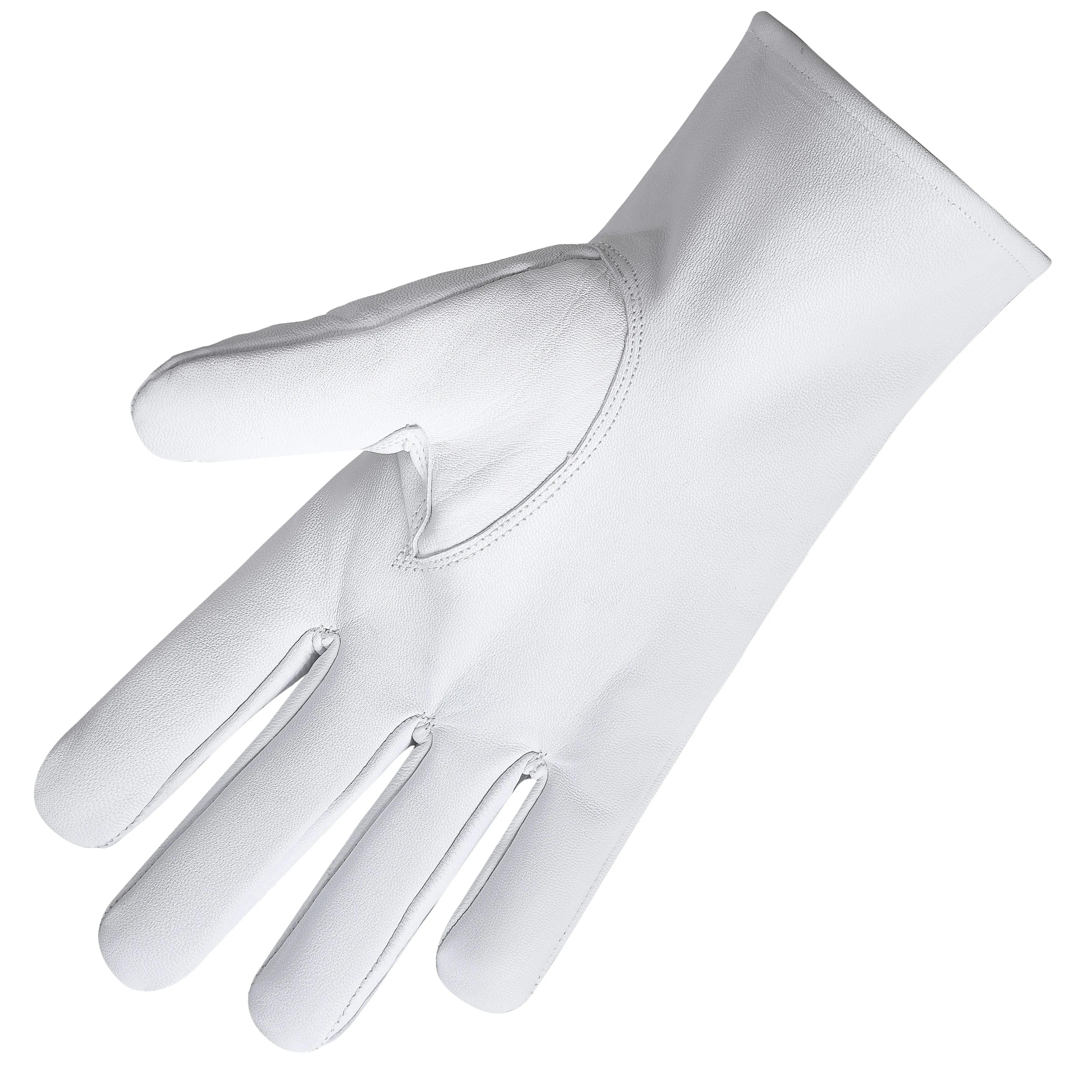 Master Mason Blue Lodge Gloves - Leather With Red Patch & Wreath