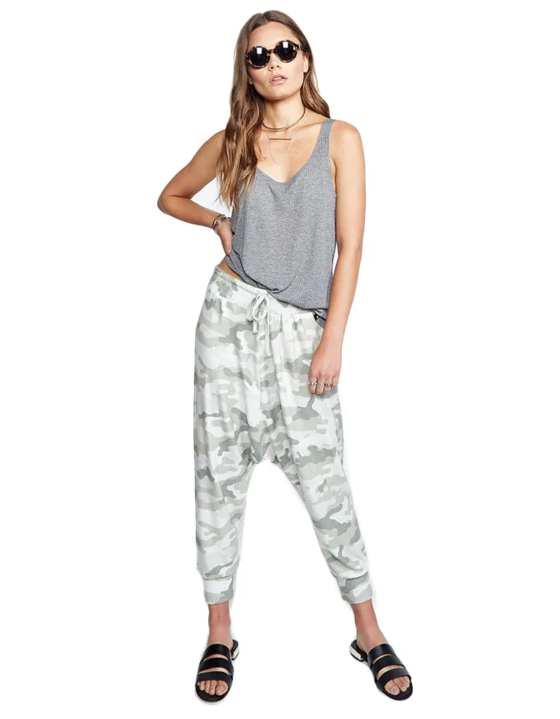 Michael Lauren Matteo Drop Crotch Pant in Green Camo