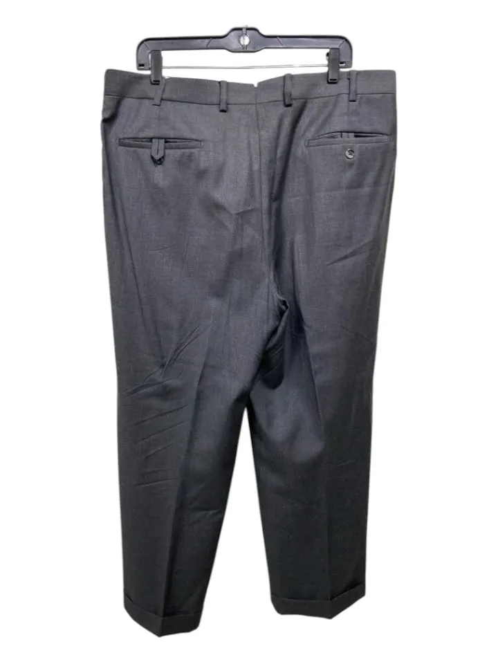Miller Brothers Size 38 Dark Gray Wool Solid Dress Pleated Men's Pants