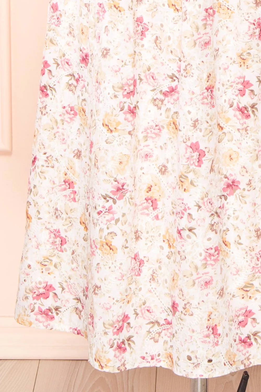 Miranjo | Floral Openwork Midi Skirt
