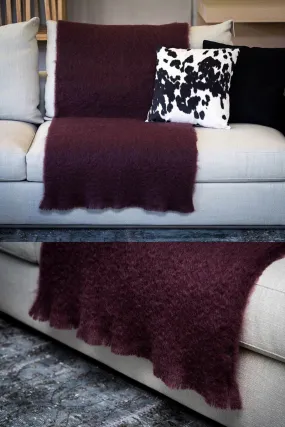 Mulberry Wine Mohair Throw Blanket