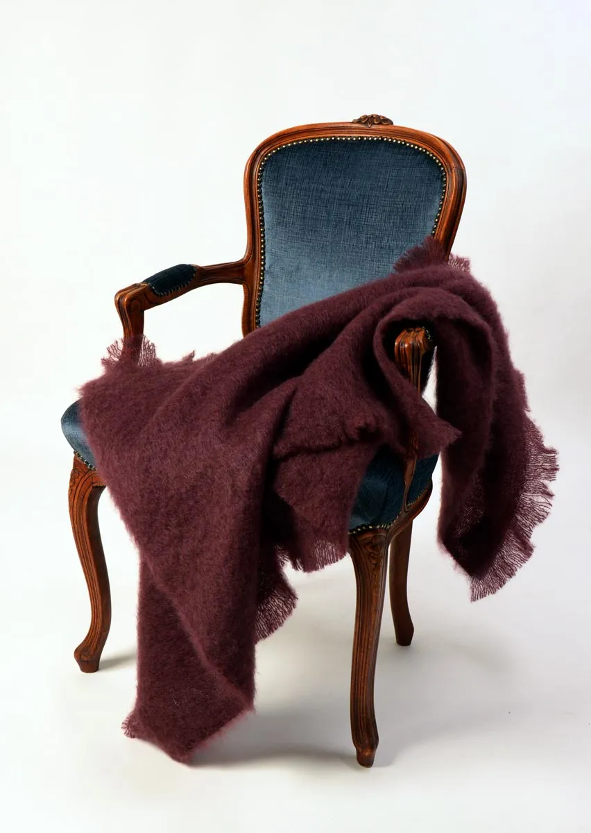 Mulberry Wine Mohair Throw Blanket