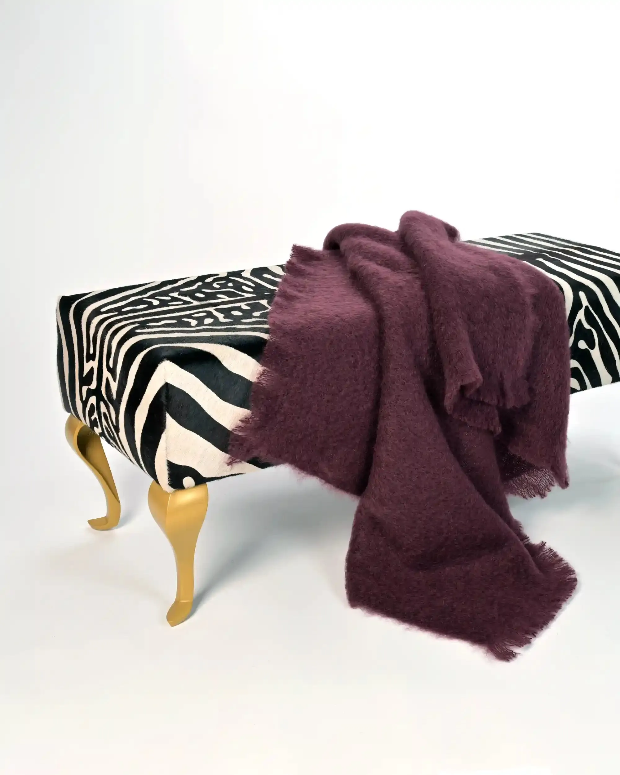 Mulberry Wine Mohair Throw Blanket