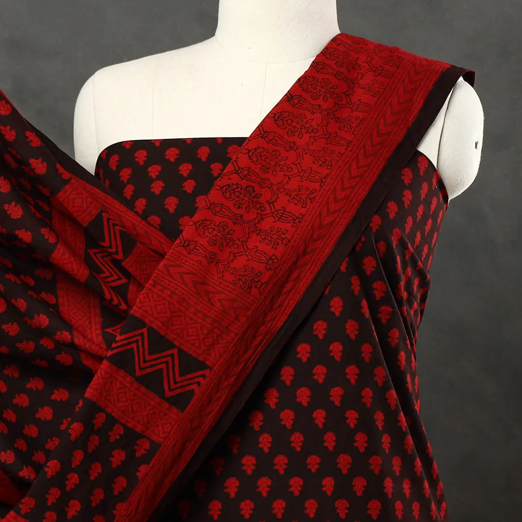 Multicolor - 3pc Bagh Print Cotton Dress Material Set 53