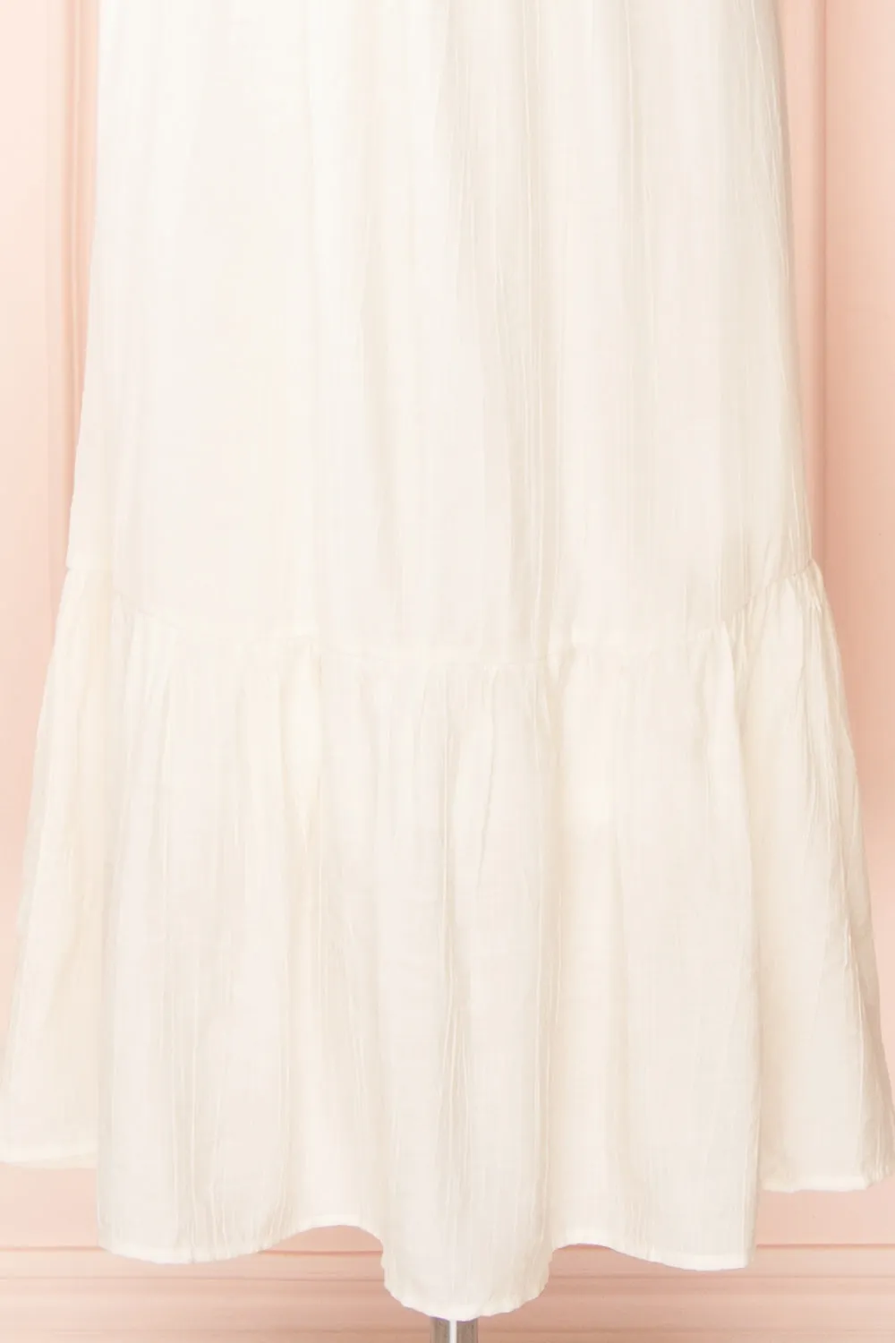 Myrtille Ivory | Midi Dress w/ Ruffled Sleeves