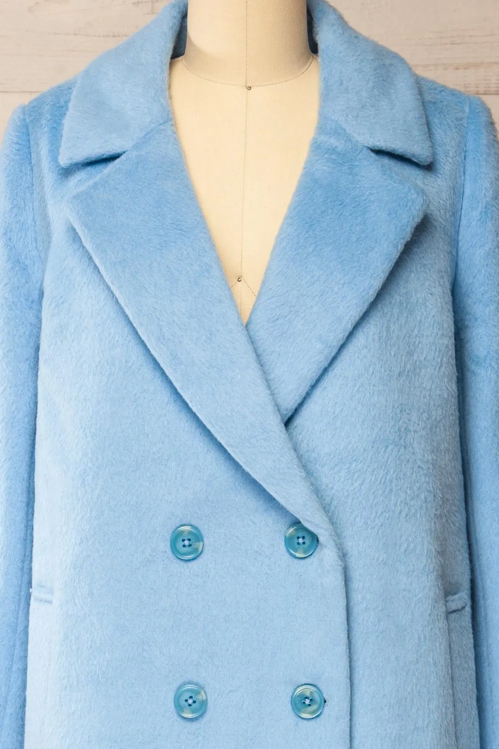 Naola | Fuzzy Pastel Blue Coat