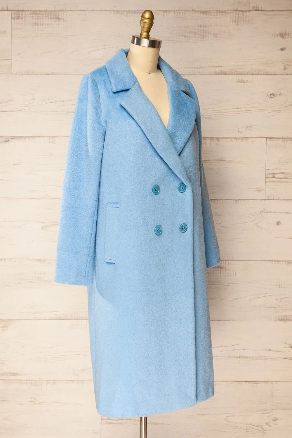 Naola | Fuzzy Pastel Blue Coat