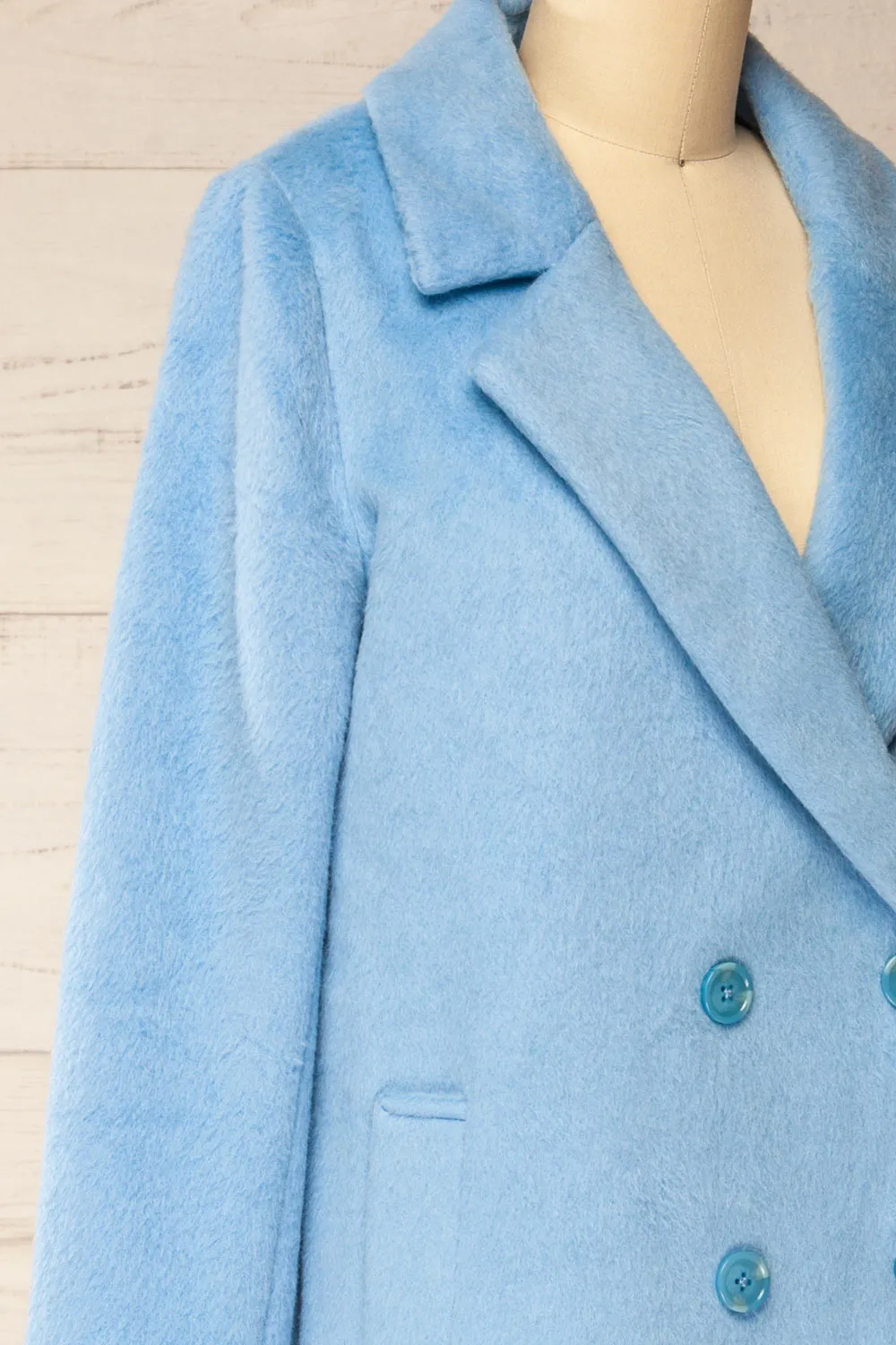 Naola | Fuzzy Pastel Blue Coat