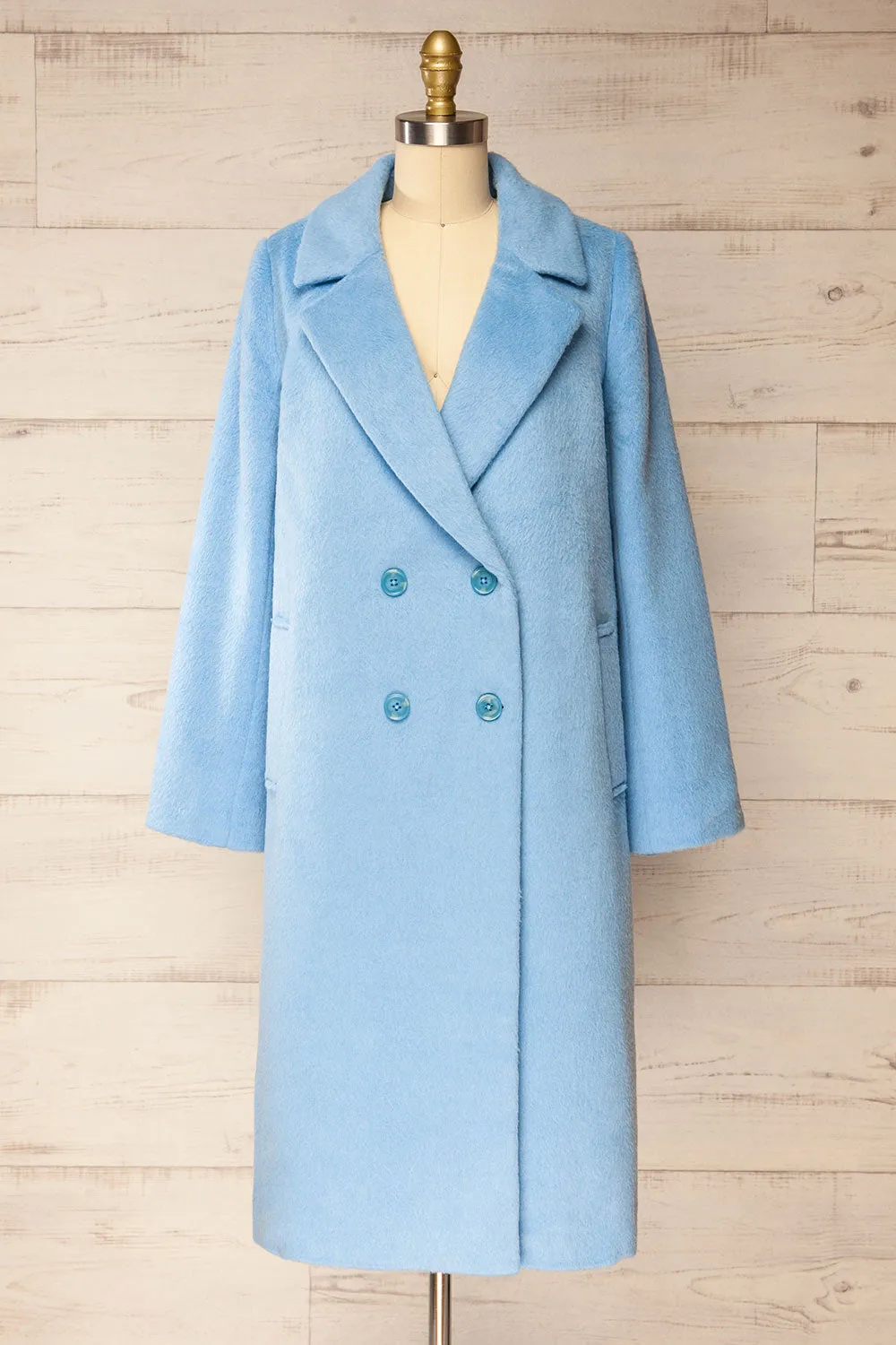 Naola | Fuzzy Pastel Blue Coat