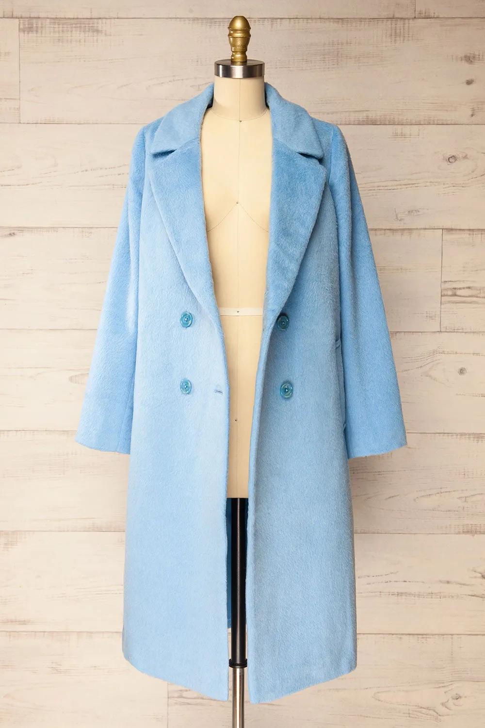 Naola | Fuzzy Pastel Blue Coat