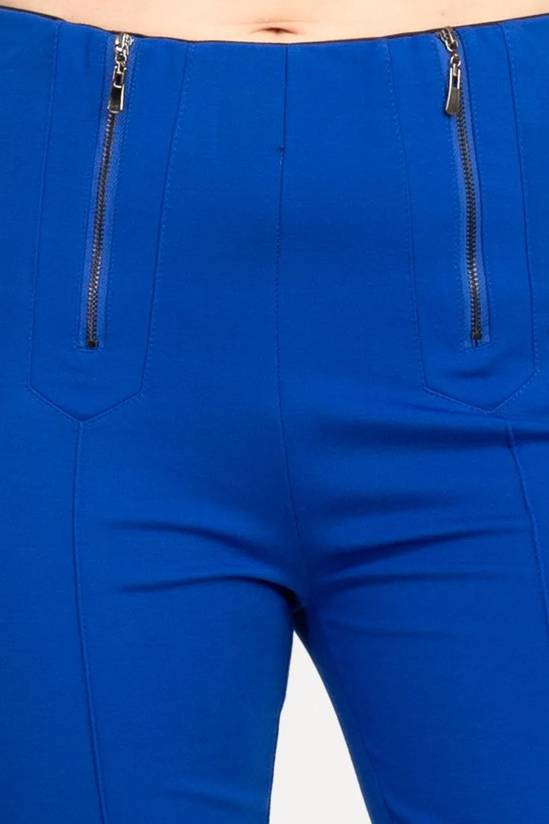 Nicole Miller Banded Mid Waist Solid Millennium Pant - Surf the Web