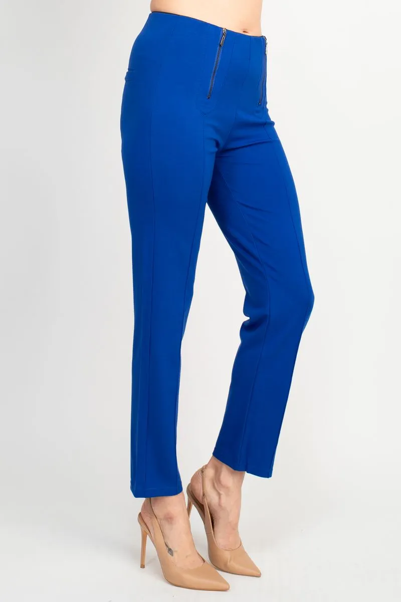 Nicole Miller Banded Mid Waist Solid Millennium Pant - Surf the Web