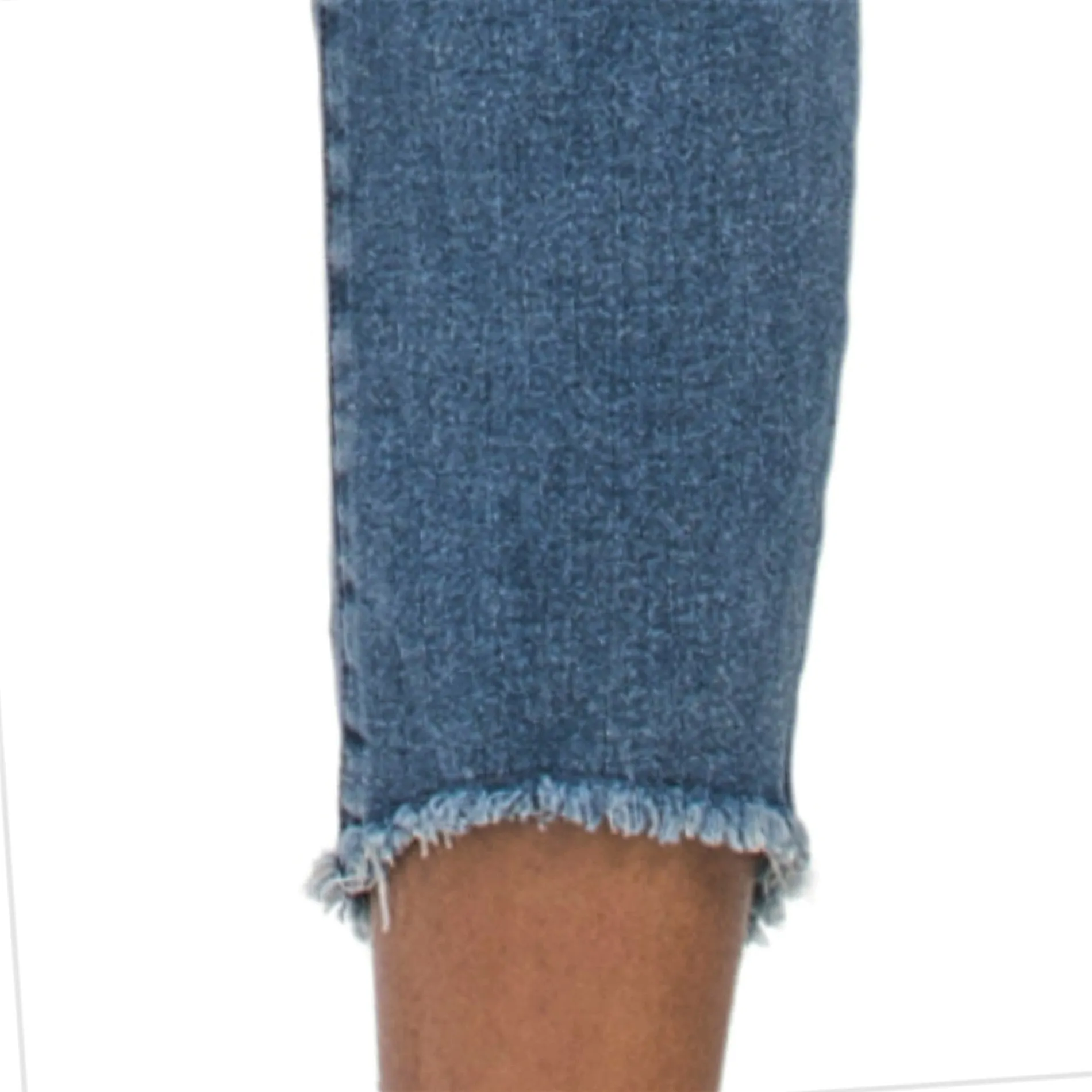 Nicole Miller Women's Soho High Rise Frayed Cuffs Cropped Skinny Jeans
