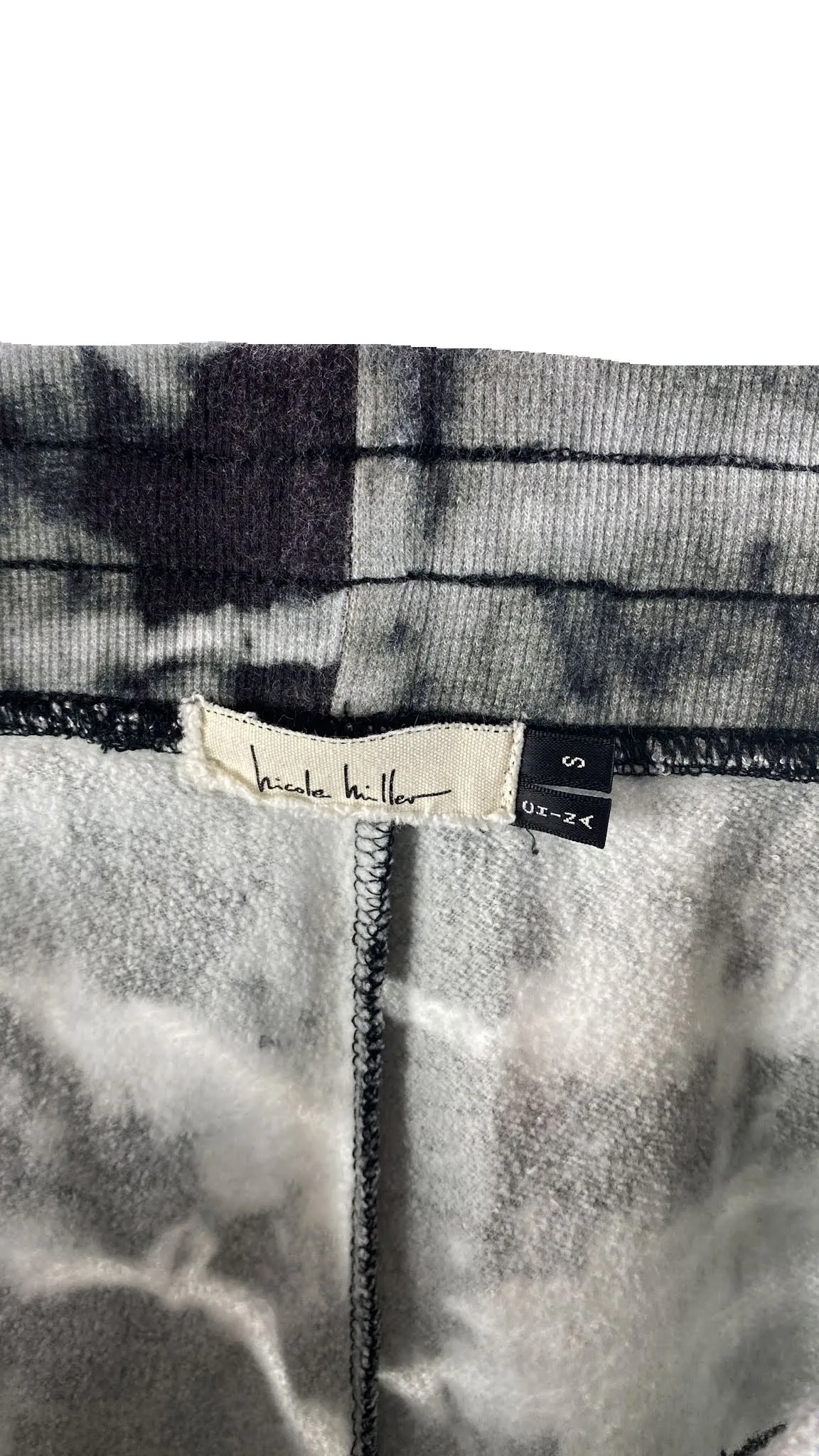 Nicole Miller, Women's Tie-Dye Sweatpant, Black/White, Size S