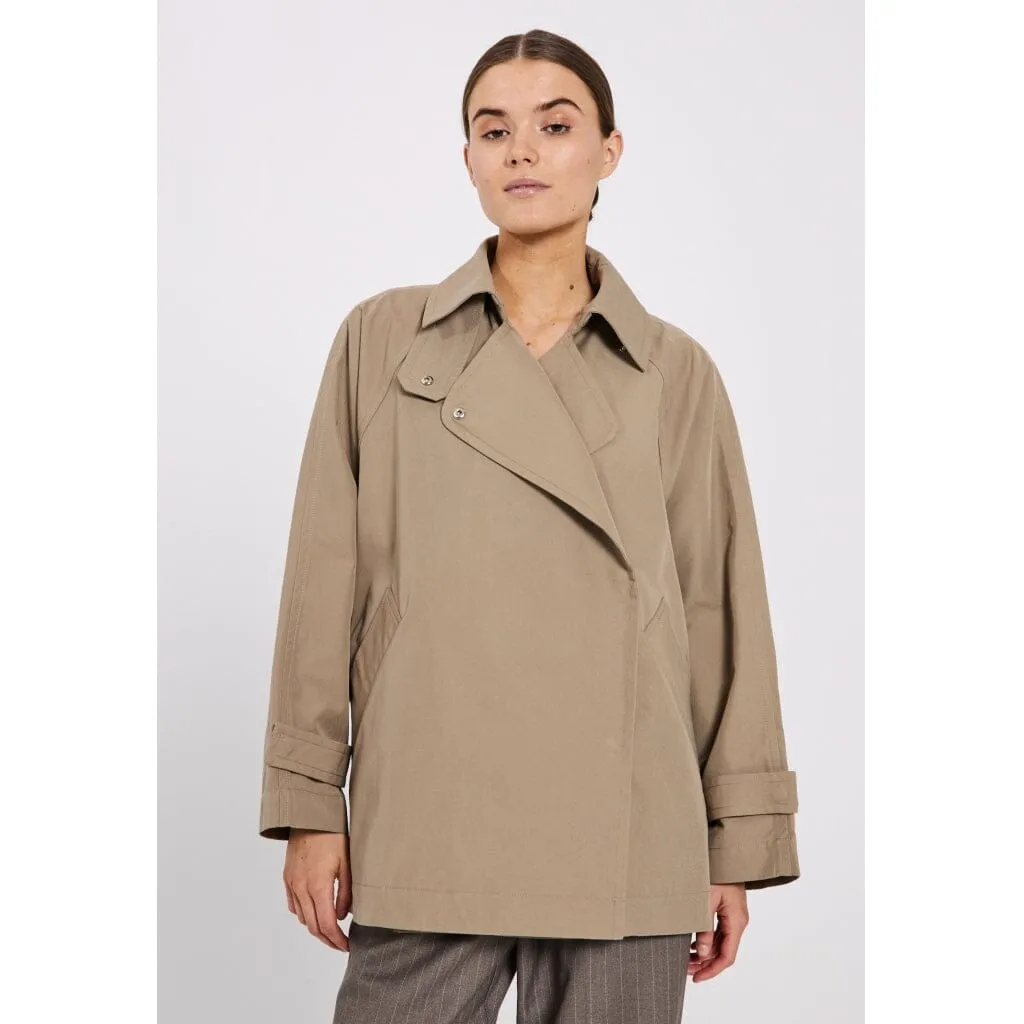 Norr - Vana Short Trench Coat - Warm Beige
