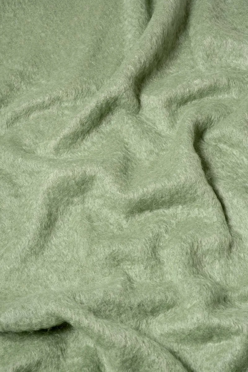 Olive Green Mohair Chair Throw