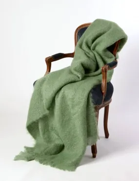 Olive Green Mohair Chair Throw