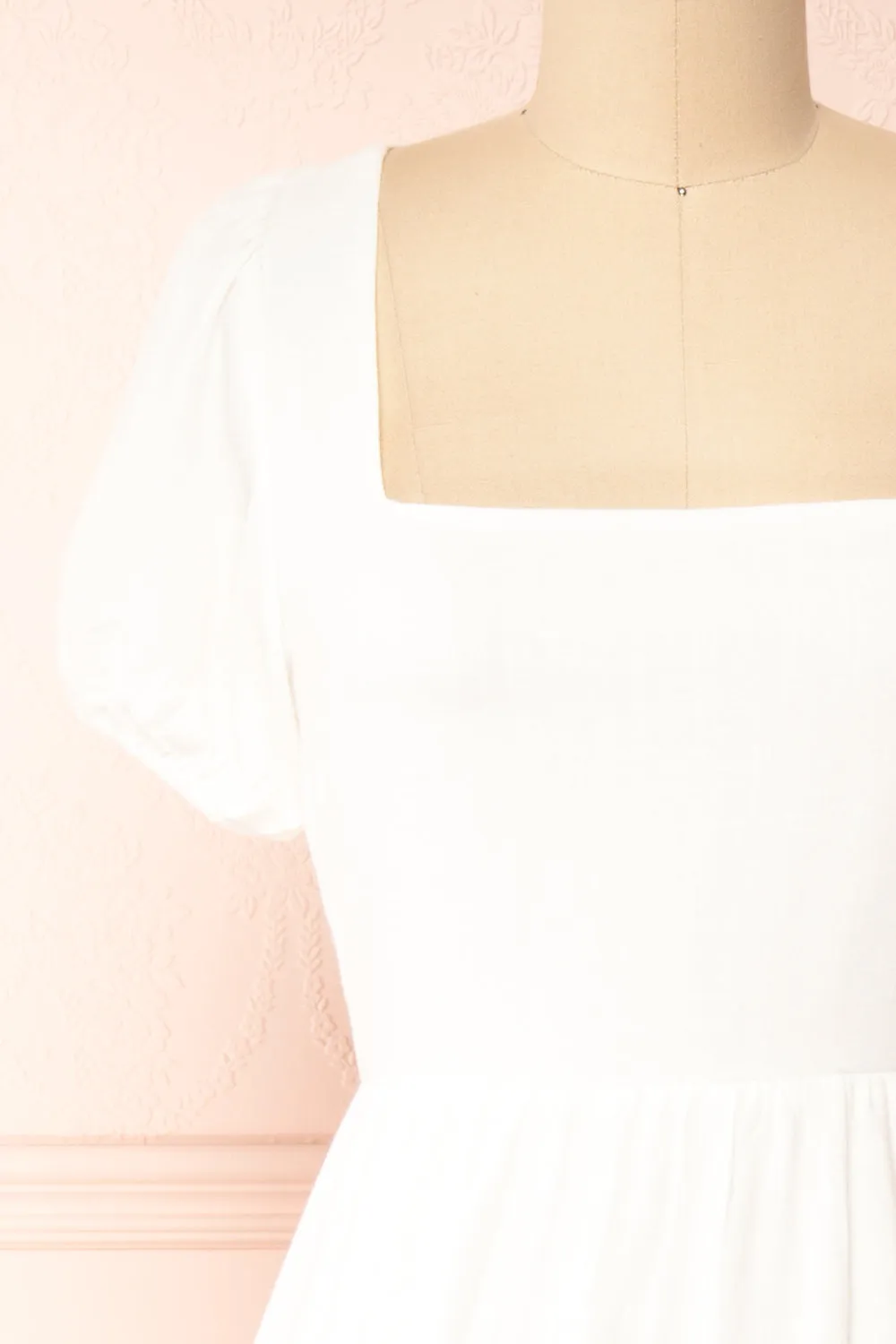 Pamua | Open Back Midi Dress w/ Puffy Sleeves