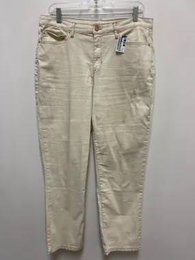 Pants Cropped By Nicole Miller In Cream, Size: 12