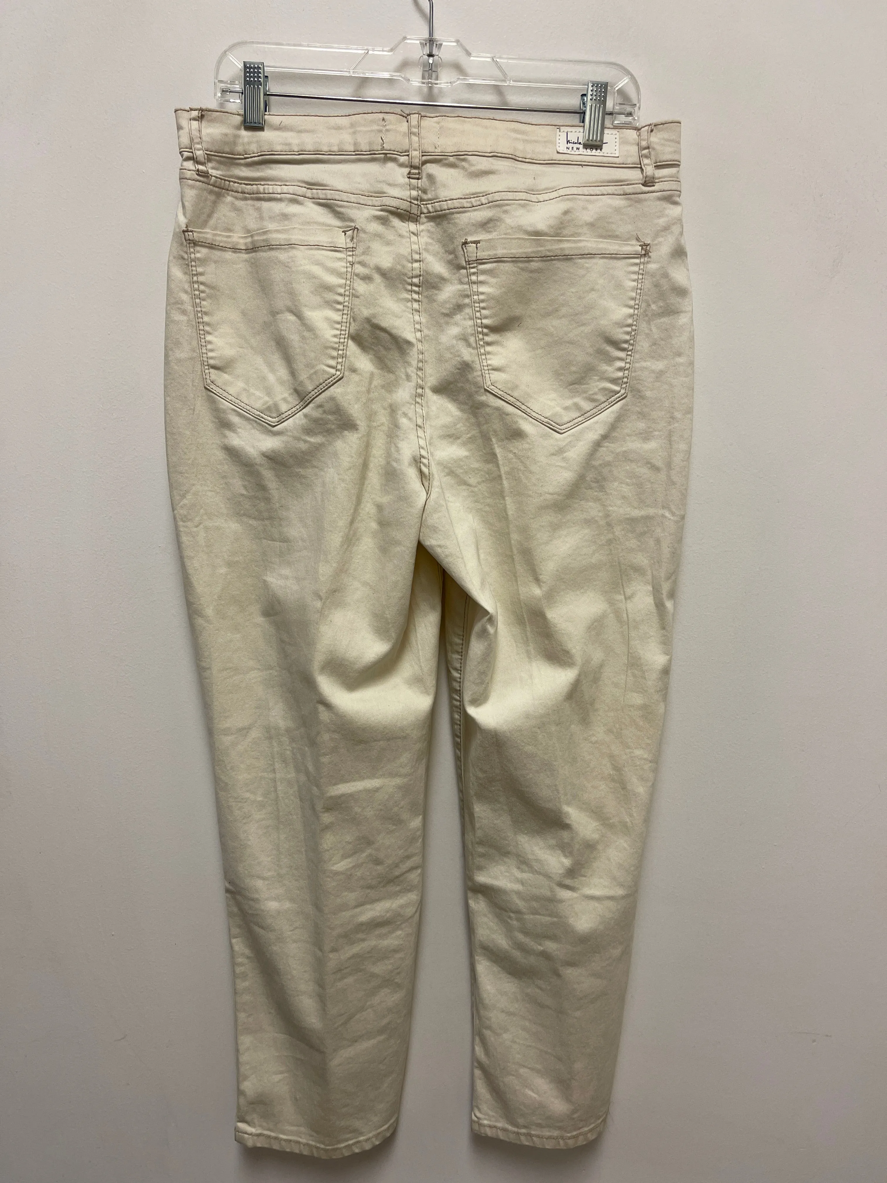 Pants Cropped By Nicole Miller In Cream, Size: 12
