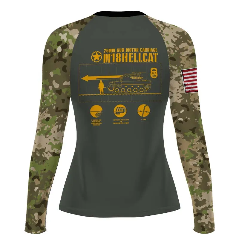 Personalized M18 Hellcat Tank Women's Long Sleeve Rash Guard